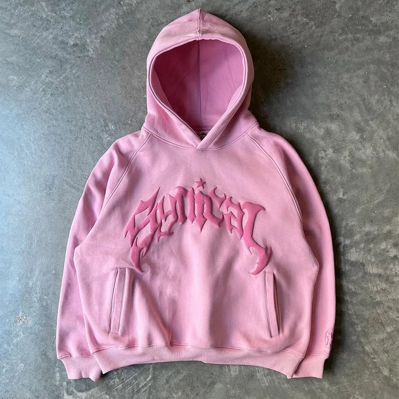 VINTAGE MEKTUP BASKILI HOODIE